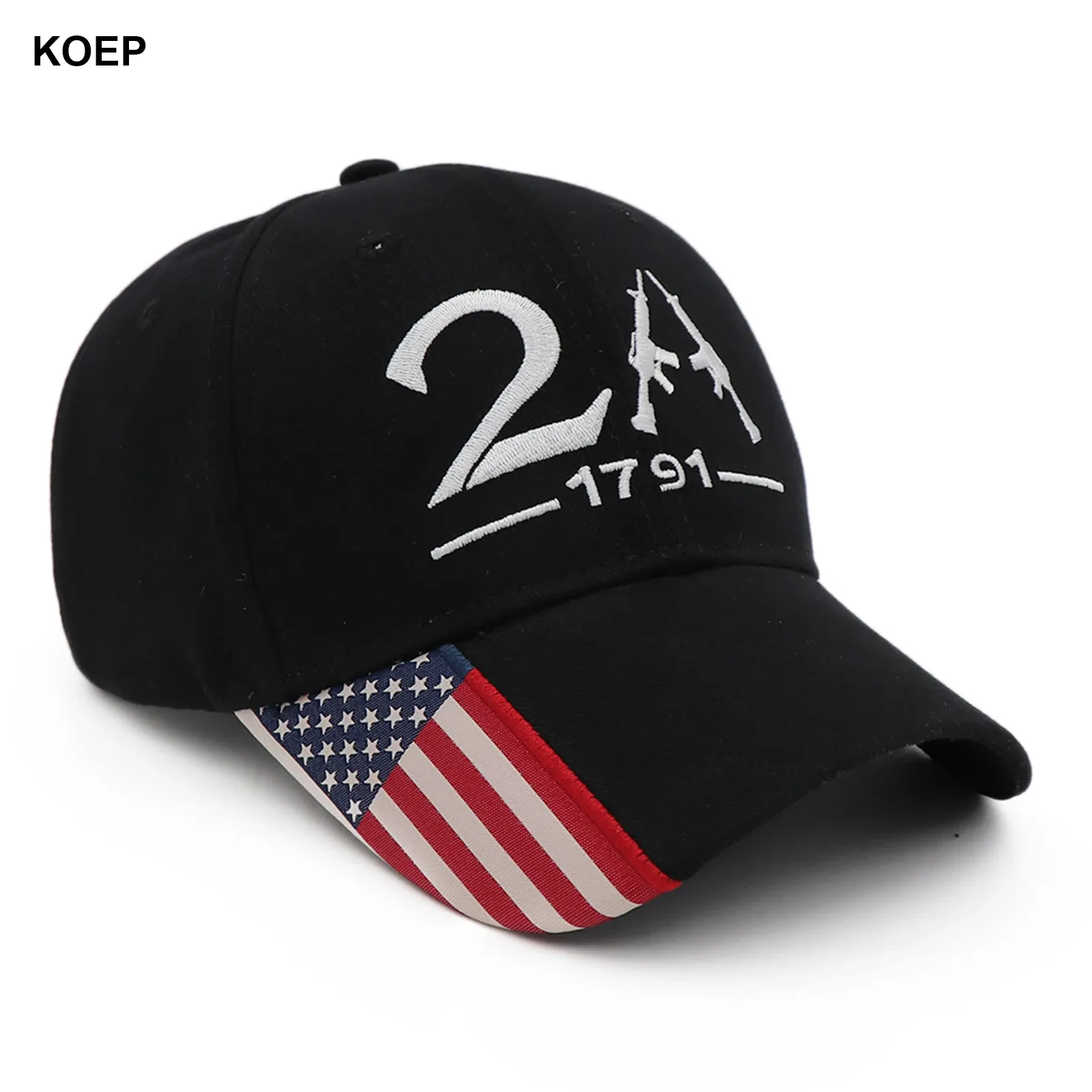 Acessórios KOEP 2A USA FLAND BANDO BASEBOL Caps de pesca Campa de caminhada 2D Bordado ao ar livre Chapéus de snapback