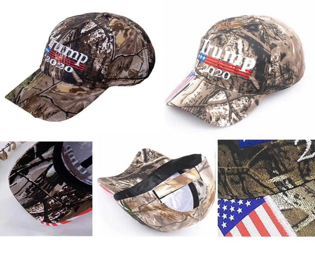 Camo Donald Trump Hat Make America Great MAGA Caps USA Flag 3D Embroidery Letter Snapback Camouflage Mens Baseball Cap for Women D6576762