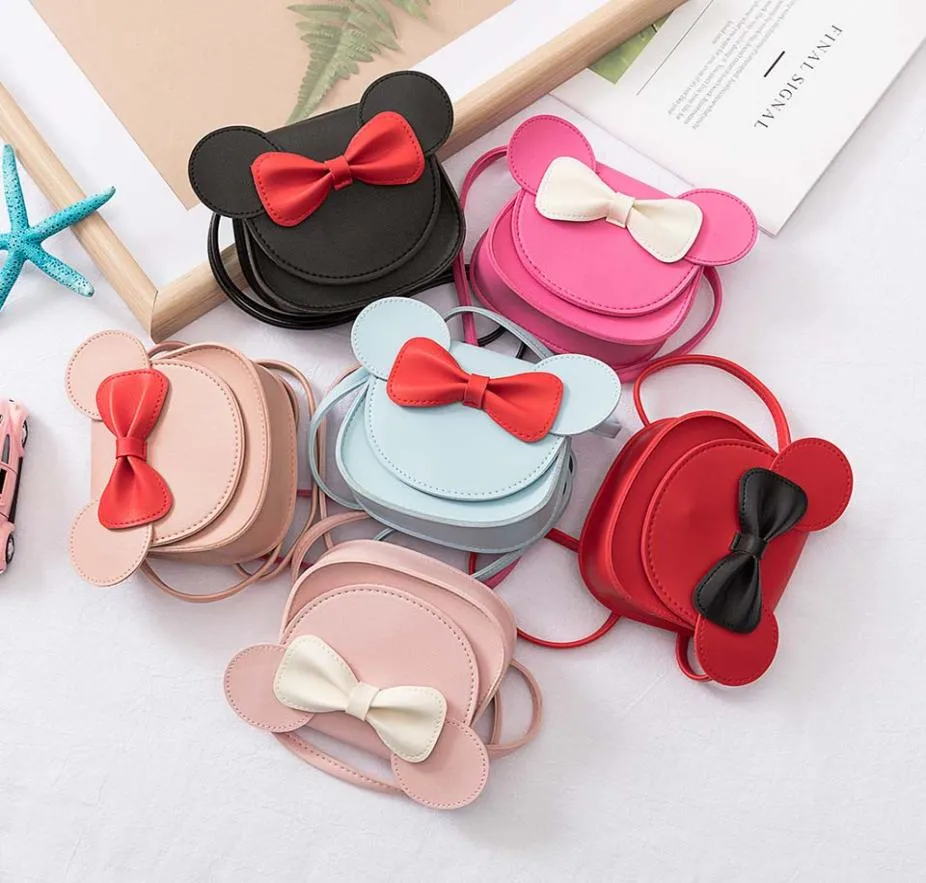 2019 Girl Coin Purse Sac à main enfants portefeuille Small Coin Box Box Migne Mouse Bow Kid Money Sac Baby Baby Baby Bourse1913831