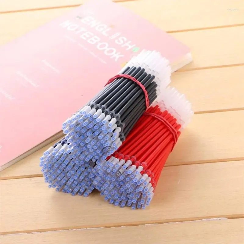 50Pcs/set 0.5mm Blue Black Red Ink Gel Pen Refill Pens Washable Handle School Writing Stationery Office Accessories