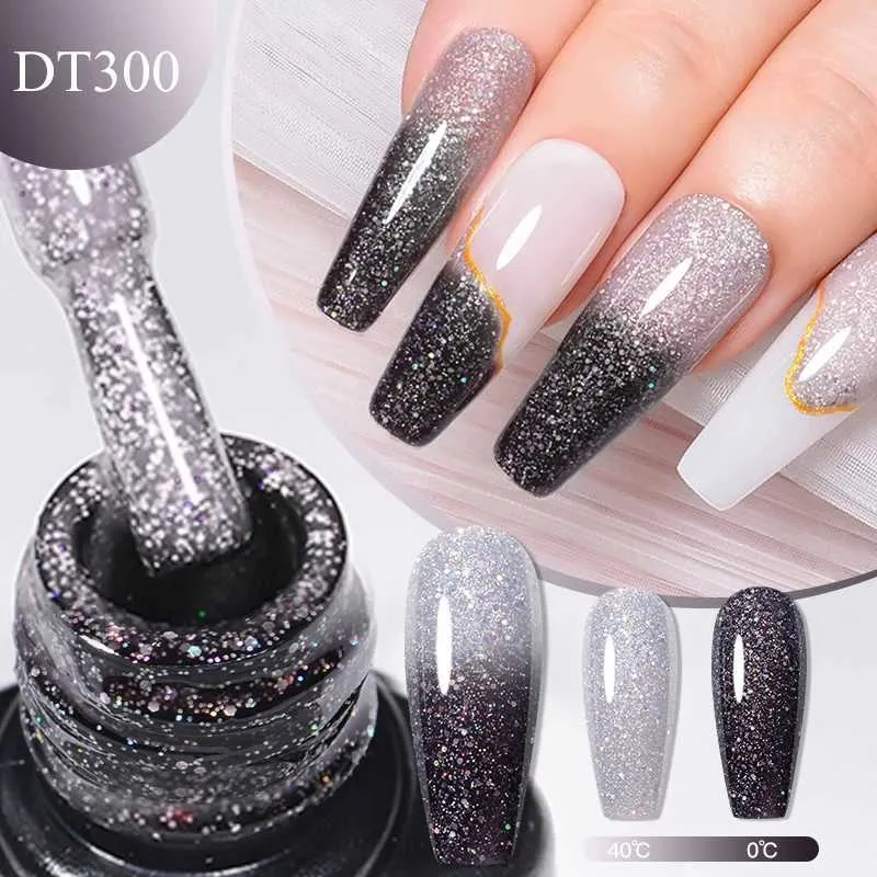 Lo smalto per unghie si incontrano su 7 ml di smalto per gel glitter gel 2/3 colori che cambia art di nail art immergiti dal gel UV semi permanente Y240425