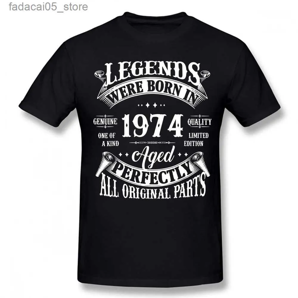 メンズTシャツ49歳の誕生日レトロレジェンド1974年生まれ49歳のTシャツストリート服