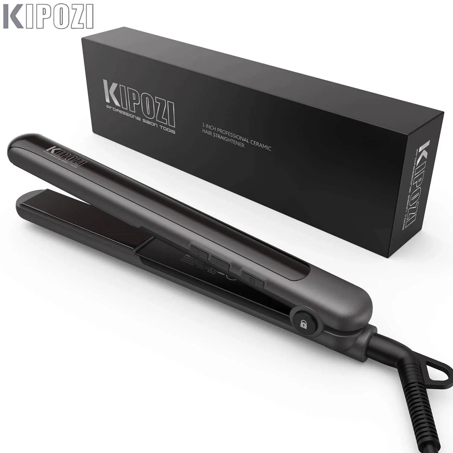 Kipozi Professional Hair Flat Iron 2 in 1 Curler調整可能な温度高速暖房ストレートナーストレート240418