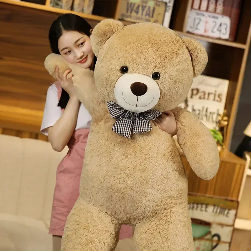 Giant 105130cm Soft Teddy Bear Plush Toys White Pink Brown Super Big Hugging Pillow Animal Cushion Children Birthday Gift 240420