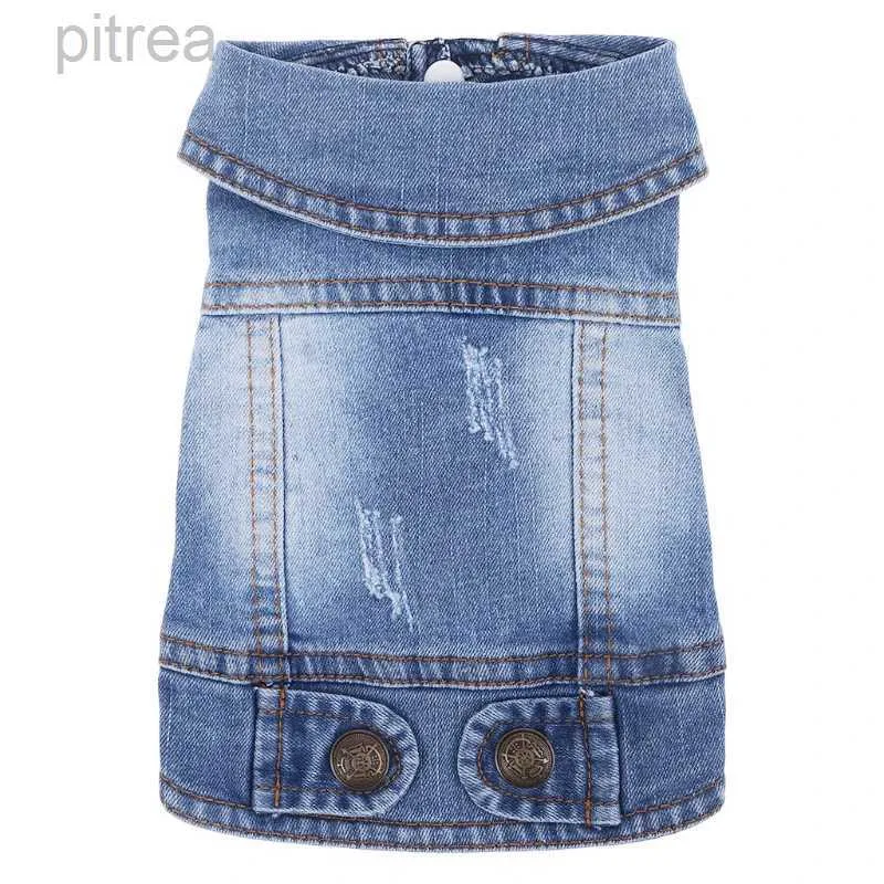 Hondenkleding huisdierhond denim jas lente hondenkleding voor kleine medium rassen honden ontwerpen puppy vintage gewassen jeans vest jas dog terrier d240426