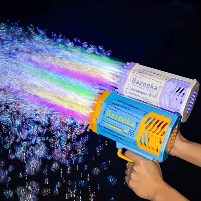 69 Holes Electric Bubble Gun Gatlin Bubble Gun Machine Soap Bubbles Magic Bubble for Bathroom Outdoor Toys For Children 240416