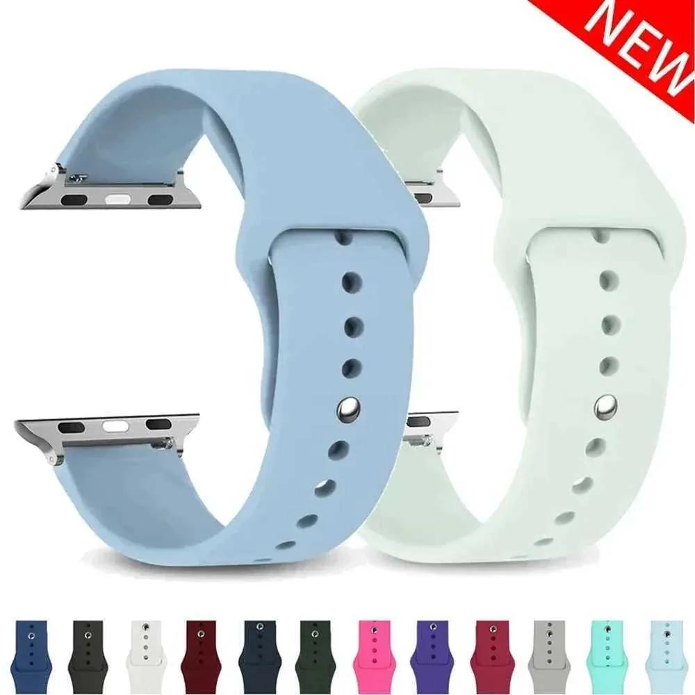 Banden Silikon 44mm 40 mm 45 mm 41 mm 42 mm 38 mm 49 mm 41 44 45 mm Armband für Uhrenband iWatch Serie 7 6 5 4 3 Se 8 Ultra -Band 240424