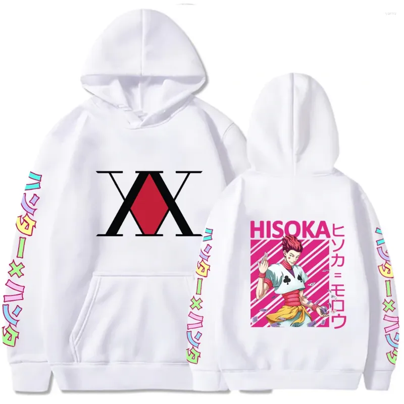 Мужские капюшоны 2024 x hisoka Streetwear Streetwear Толстовка аниме с капюшоном с капюшоном.