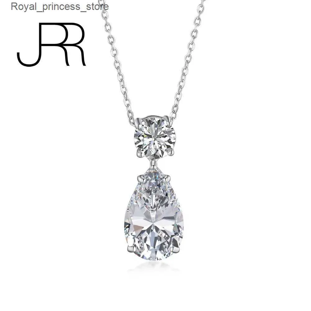 Pendant Necklaces JRR% 925 Pure Silver Pear Cutting Laboratory High Carbon Diamond Wedding Pendant Exquisite Jewelry Wholesale Q240426