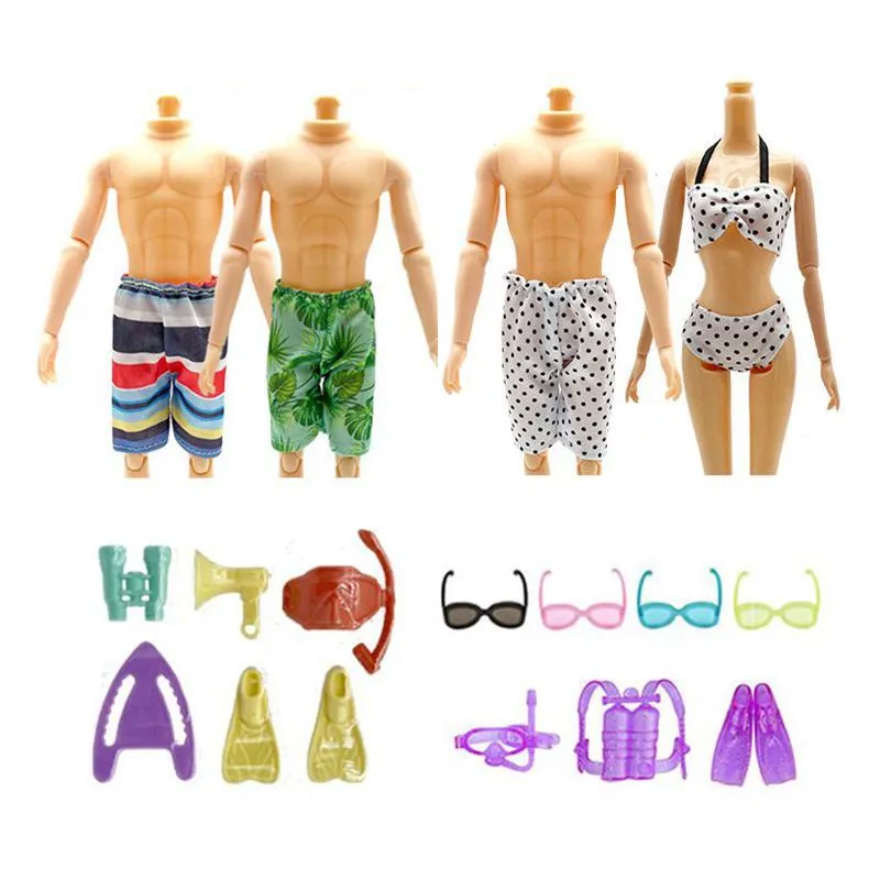 Doll Surfing Sportswear para American Girl's Doll Mixing Set Swimming Facility DIY Game Game Toy Gift