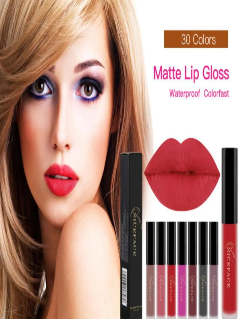 Niceface Lipgloss Pencil Kosmetics Matte Lips Pigment Nude warga długotrwały matowy połysk makijaż ołówkowy BEA0609770623