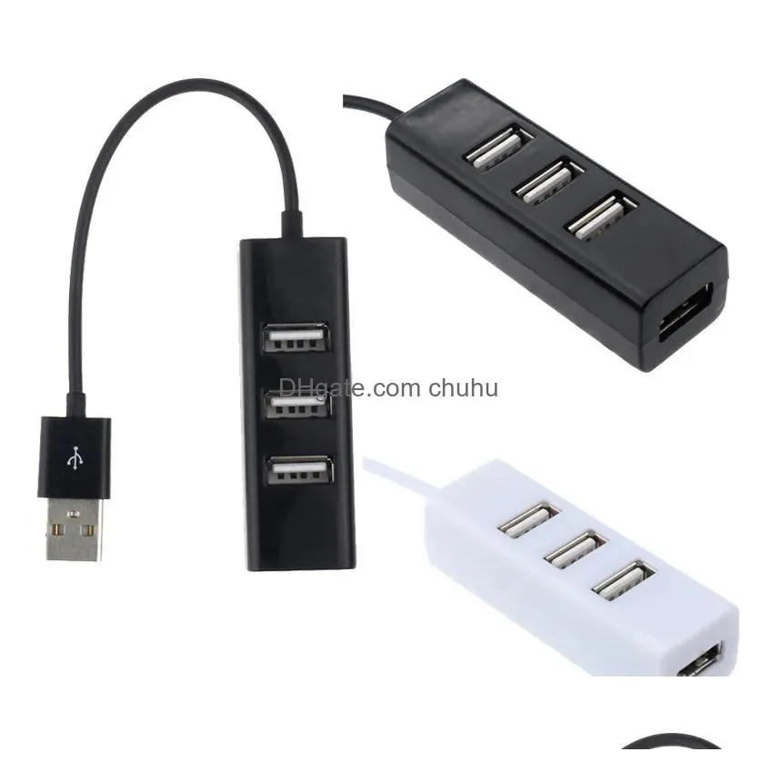 Networking Hubs Mini 4 Port Usb 2.0 Hub Splitter For Laptop Pc Uter Peripherals Accessories Support Data Transfer Rate 480Mbps Drop De Otj1L