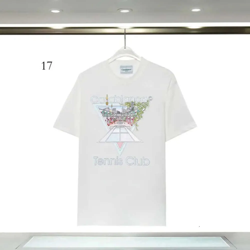 Mens Designer T Shirts Casablanca T Shirt Fashion Men Casual T-Shirts Street Mens T Shirts Tennis Club Shorts Sleeve Casa Blanca Shirts 3644