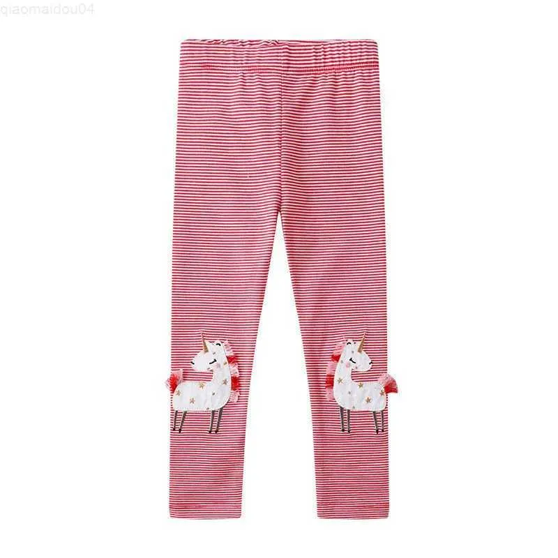 Pantalon saut à saut 2-7t Nouvelles filles Leggings brodés Stripe Childrens Vêtements Baby Pantl2404