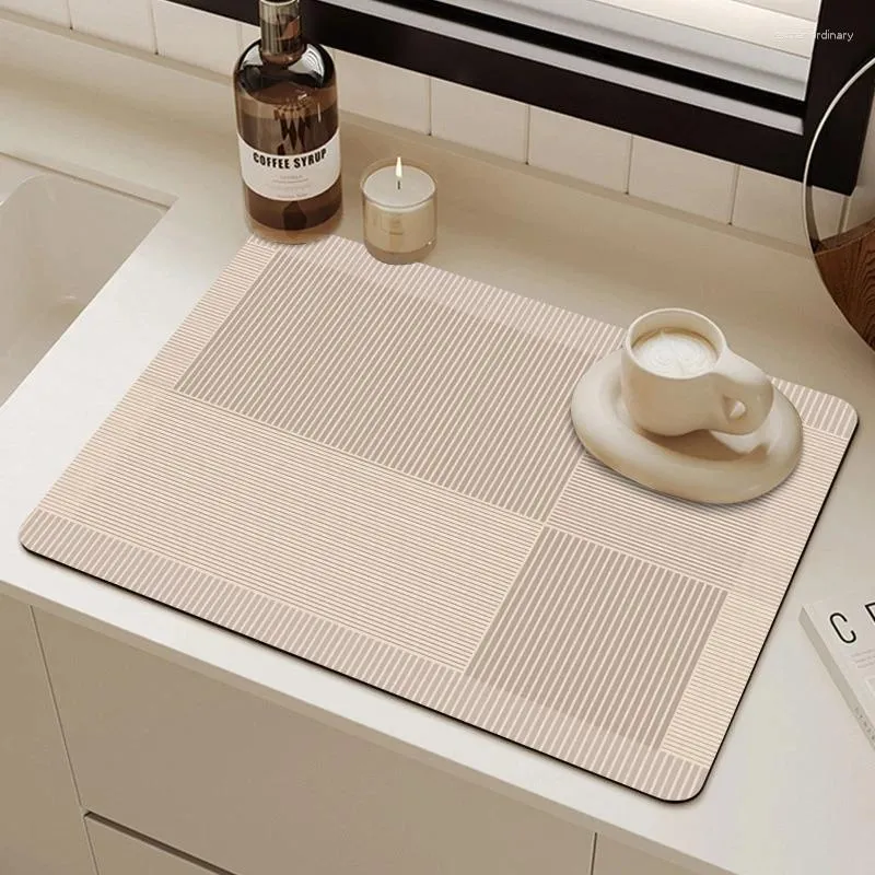 Carpets Polyester Drain Pad Dish Drainer Kitchen Mats Sink Rug Absorbent Coffee Mat Draining Rugs Countertop Protector