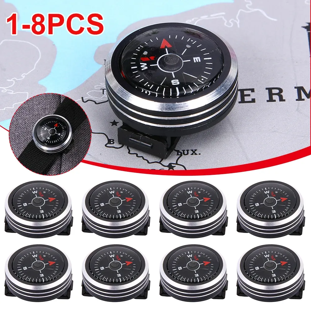 Bouton de sangle Mini Mini Watch Compass pour paracord Bracelet Survival Mini Pocket Compass Outdoor Randonnée Camping Accessoires