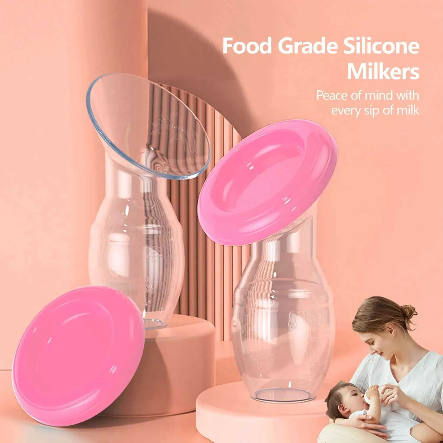 Pompe à lait à main en silicone portable avec lotion de la poussière Lotion enceinte pour femmes alimentaires Supplies 240424