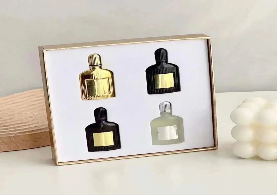 Set regalo per uomini per donne per donne da donna da 10 ml da 4 pari o odore di odore duraturo per odore duraturo a bottiglia viola dorato.