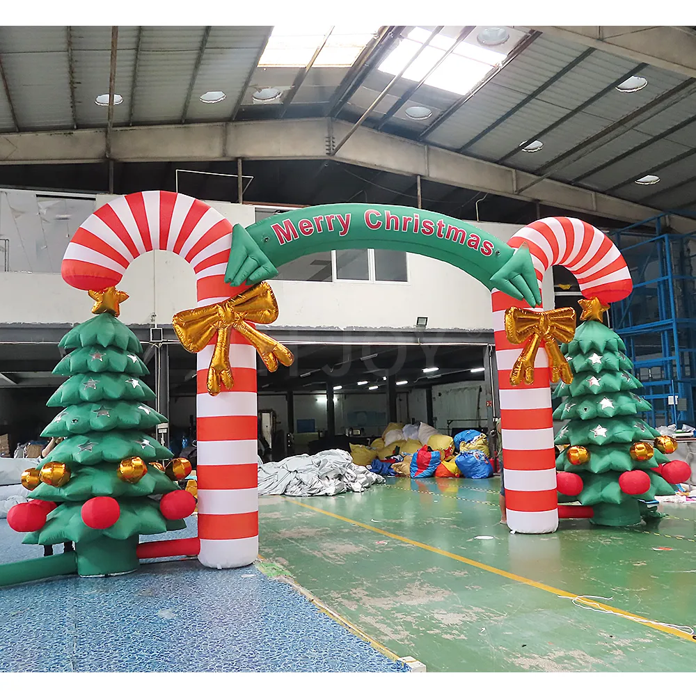 Bezpłatna wysyłka zajęć na świeżym powietrzu o szerokości 10 m (33 stóp) z nadmuchiwaną choinką łuk choinki z piłkami do dekoracji