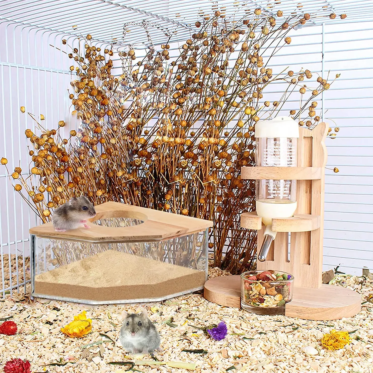Cages hamster salle de bain maison sable de sable complet