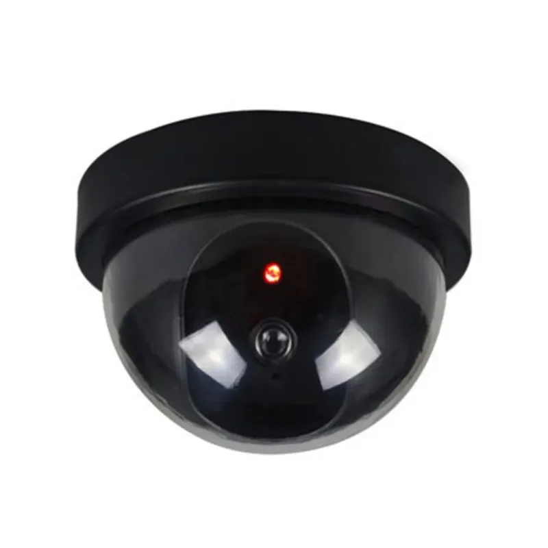 Newblack Plastic Smart Indoor/Outdoor Dummy Home Dome Fake CCTV Security Camera med blinkande rött LED -ljus