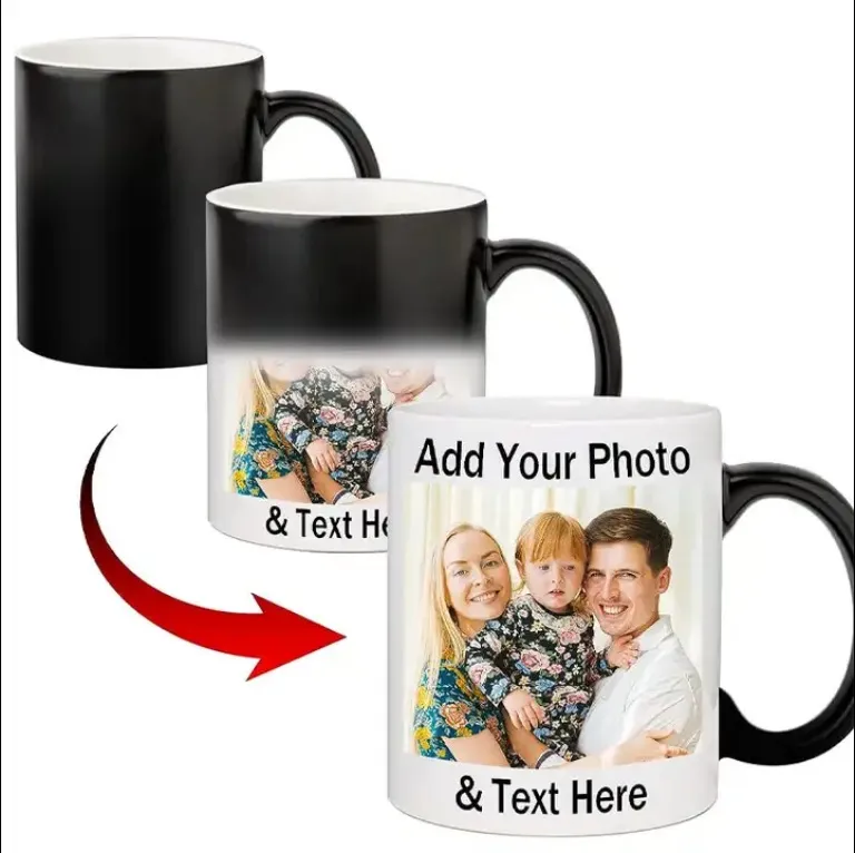 Tazze magiche personalizzate Coppa di colore personalizzato Coppa di calore Attivata qualsiasi foto o testo stampato su tazza papà