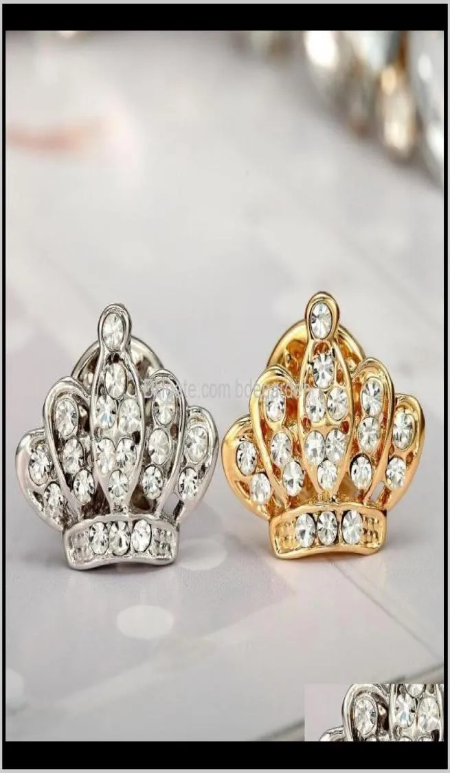 Pins Jewelry Brooches Rhinestone Pins for Women Inlay Crystal Crown Collar Broche PS1047 J7EVA1515618