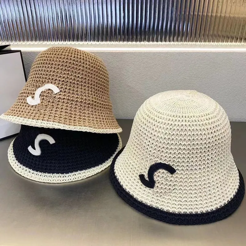 Sommar mode tunt hink hatt kvinnas avslappnade resor små randen hattar designer skalle cap unisex mångsidig broderad solhatt bokstäver fiskare hattar