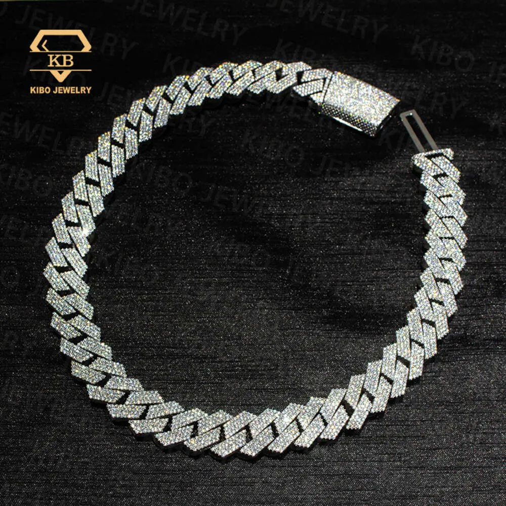 Hip Hop Miami Cuban Link 20 mm dikte Solid 925 Silver Lab Diamond VVS Moissanite Cubaanse linkketen