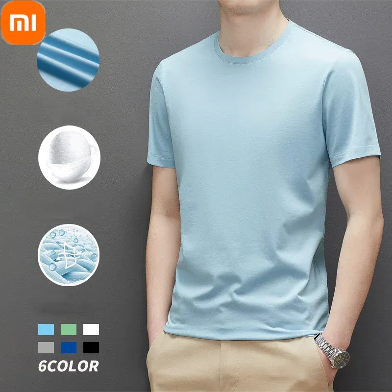 Kontrolle Xiaomi YouPin Ice Seide T -Shirt Herren Eis cool atmungsaktive Feuchtigkeit Absorptor