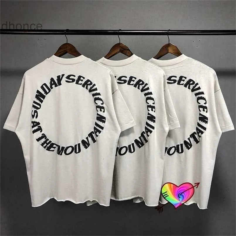 Mens T-shirts överdimensionerade söndagstjänster T-shirt litar på gud tee män kvinnor 1 hög kvalitet hiphop tops cpfm kort ärm Helige ande J230509 owvk