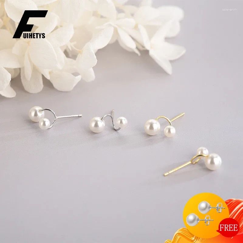 Boucles d'oreilles Stud Luxury Pearl 925 Ornements de bijoux en argent sterling