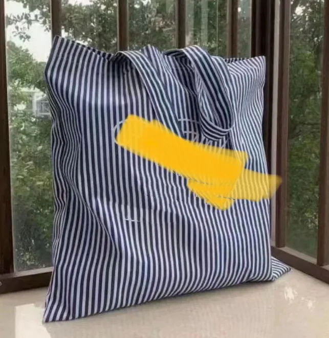 elegance Striped Canvas Bag Shopping Bag Casual Shoulder Bag Female Canvas Bag Large Capacity Tote Messenger Bags Fashion Brand
