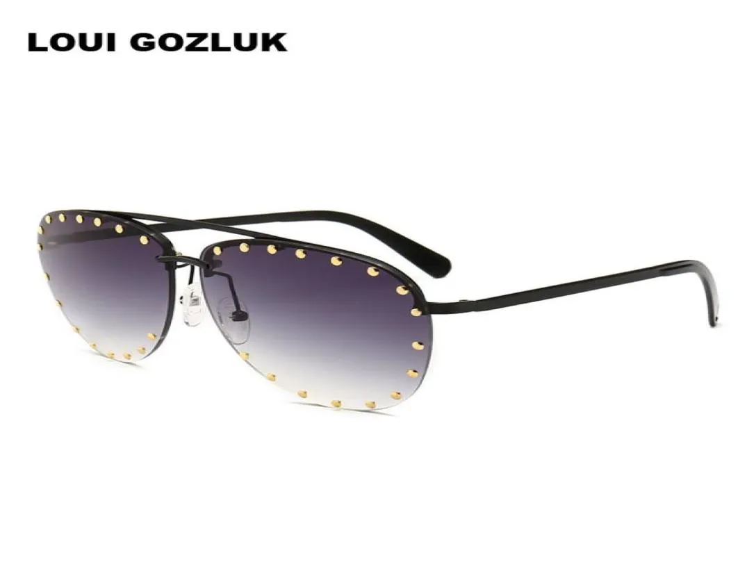 Moda o estilo de festa Os óculos de sol da aviação Mulheres Rivetas Vintage Sun Glasses Gunos Gozlugu Kadin3946851