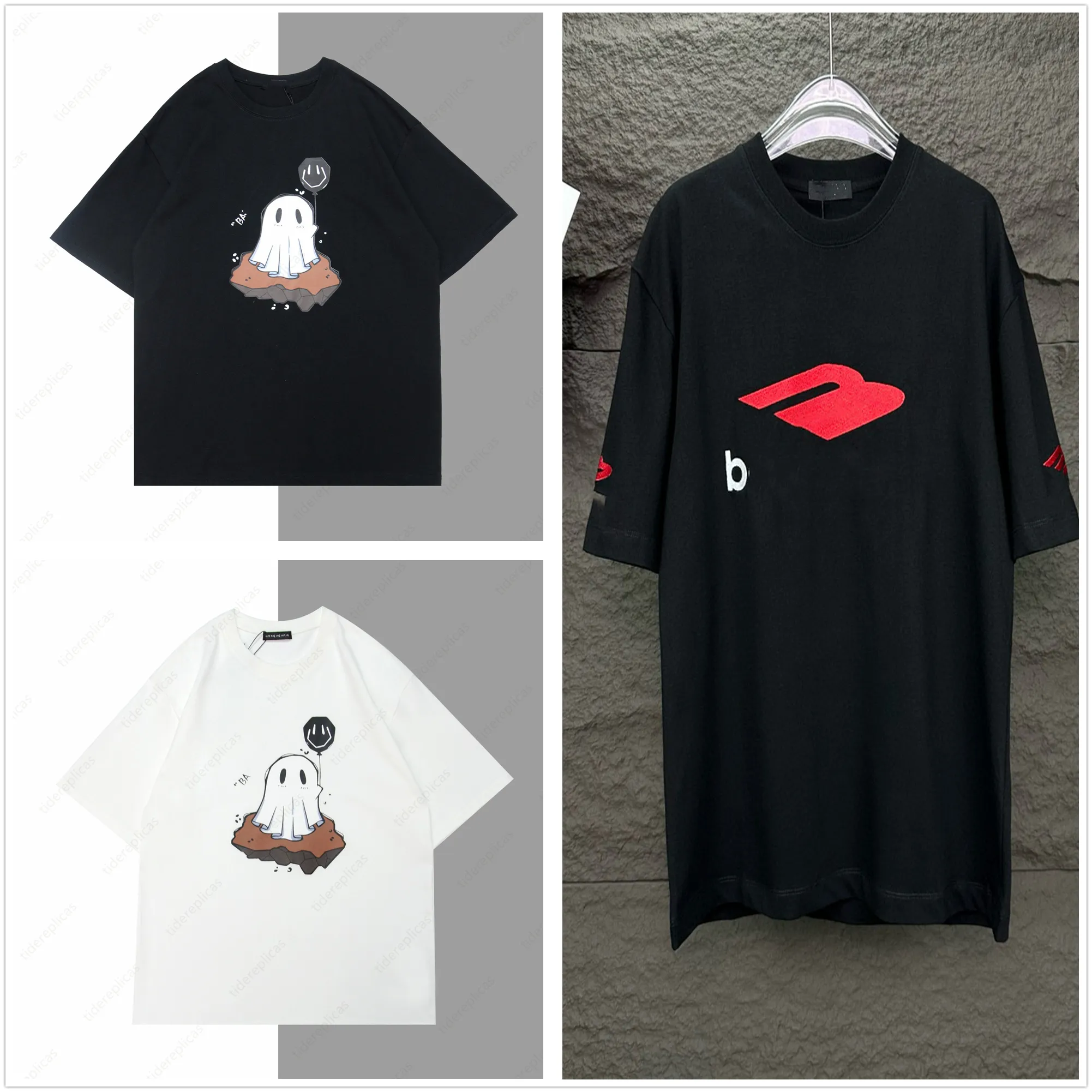 男性TシャツデザイナーTシャツグラフィックTシャツ女性服カジュアルヒップホップペイントタッセルレタールーズ印刷フロントとバックプリントプリントプリントピュアコットンクルーネックR2