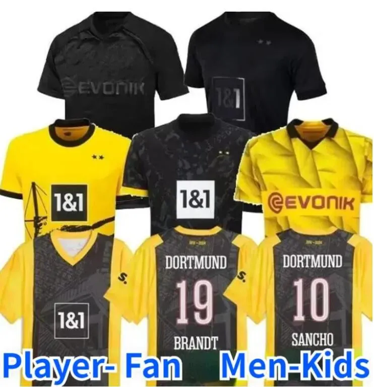 Dortmunds 23 24 Soccer Jerseys Kids Kit 4th 4th Special Sancho 2023 2024 Cup Trikot 50周年記念サッカーシャツホーム