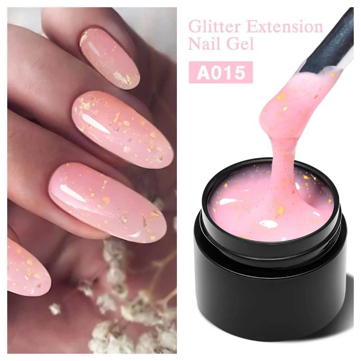 Esmalte de unha se encontra em 8 ml de ouro rosa glitter de extensão rápida polimento de unha folhas douradas efeitos semi -permanente uv ug unhas arte para manicure y240425