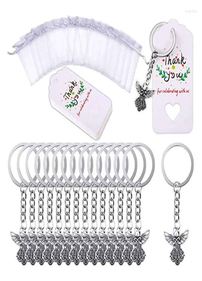 Keychains 30pieces Angel Keychain bevorzugt Anhänger Taufgeschenkschlüsselring mit Dankeskraft Tasche für Kinder9759893