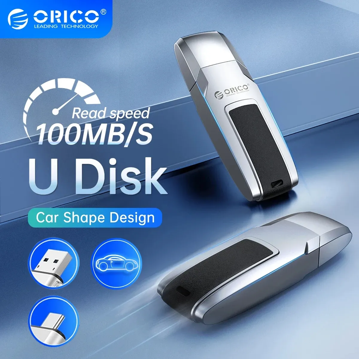 Drives ORICO UFSD USB 3.2 USB Drive Flash Drive UFSD en cuir en métal Type de conduite C 256 Go 128 Go 64 Go 32 Go de voiture de voiture USB Stick Pendrive