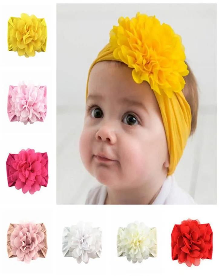 Bandas de cabeça para bebês de nylon macio Chiffon Floral Recém -nascido Designer Princesa Designer Bandas da cabeça Girls Hair Bands Girl Hair Accessor3501277