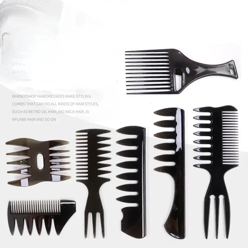 2 Sides Wide and Fine Teeth Hair Combs Woman Tangle Curly Hair Fork Pick Brushes Anti-static Pro Salon Hair Styling Tool