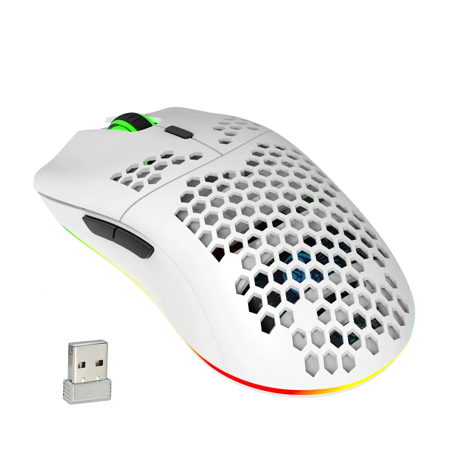 HXSJ T66 RVB 24G Pamiage sans fil Éclairage de souris Charge avec conception ergonomique DPI réglable pour ordinateur portable 240419