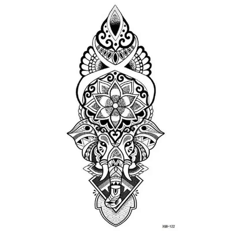 Tatuagem Transferência de tatuagem 1pcs impermeável Tattoo Tattoo Adesivo 3d Lace Rosal Tatuagens Linha Lotus Art Arm Arm de manga falsa Tatoo Mulheres homens 240427