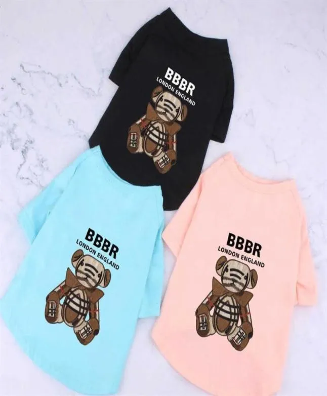 Pure katoenen huisdierkleding zomer teddy poedel ontwerpers puppy mode t shirts beer brief bedrukte hondenkleding huisdieren t shirt279n973284817979