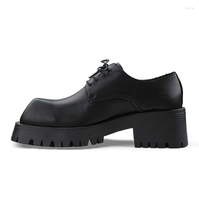 Chaussures décontractées rue japonaise ruffian masculin 6 cm de fond d'épaisseur derby mâle cool mâle grand orteil hauteur croissante oxfords