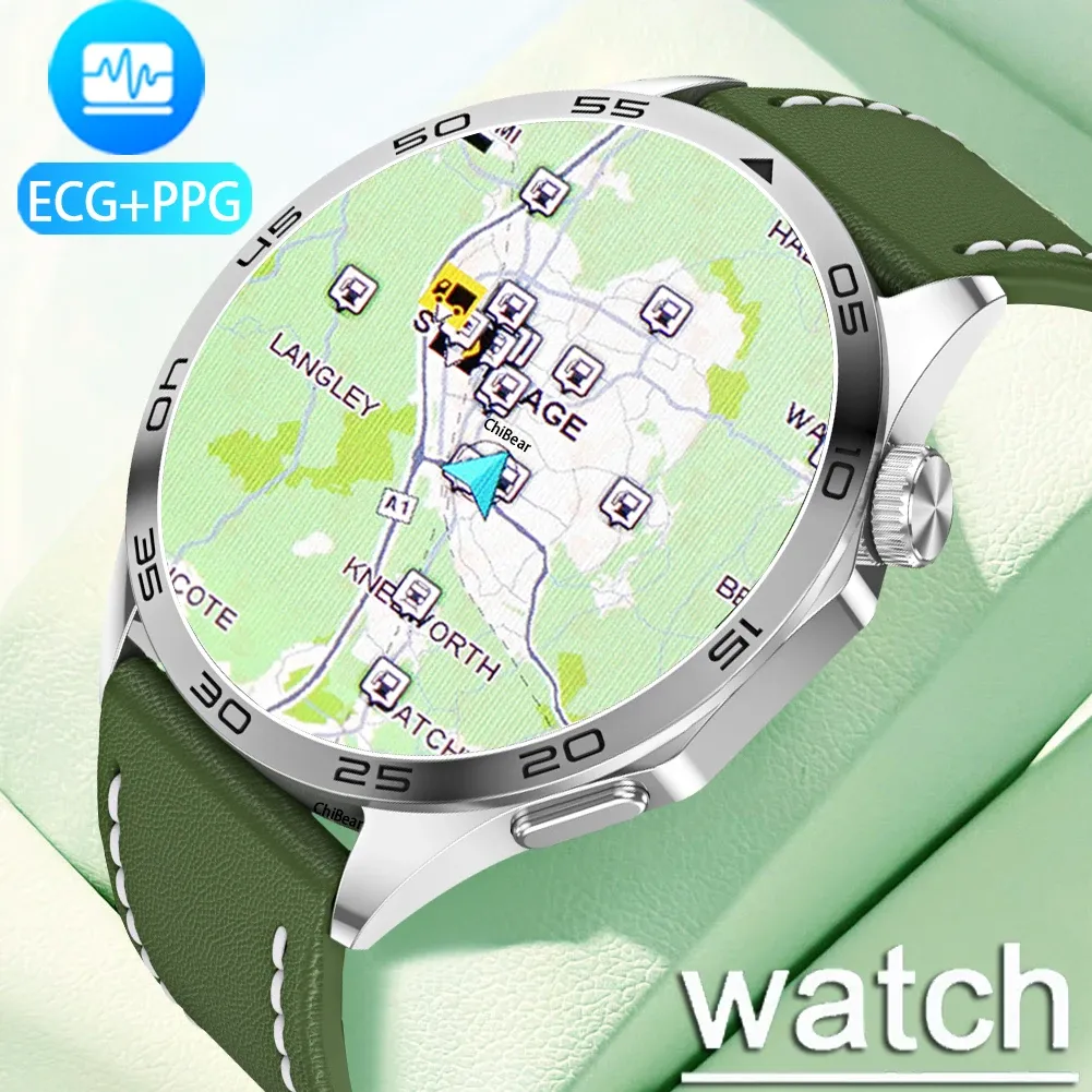 Android IOS ECG Smart Watch Menの時計時計4 Pro AMOLED HD SCREEN BLUETOOTH CALL GPS FITNESS TRACKER ECG+PPG SMARTWATCH 2024 NEW