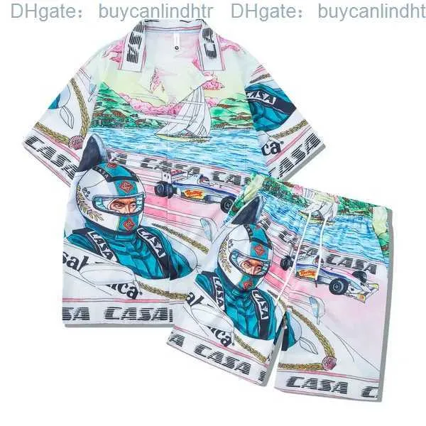 Traccetti da uomo Casablanca Garden Villa Men Donne Short Set T Shrt Hawaii Stupimento in stile spiaggia Shorts Hip Hop Coppia Casa C6re