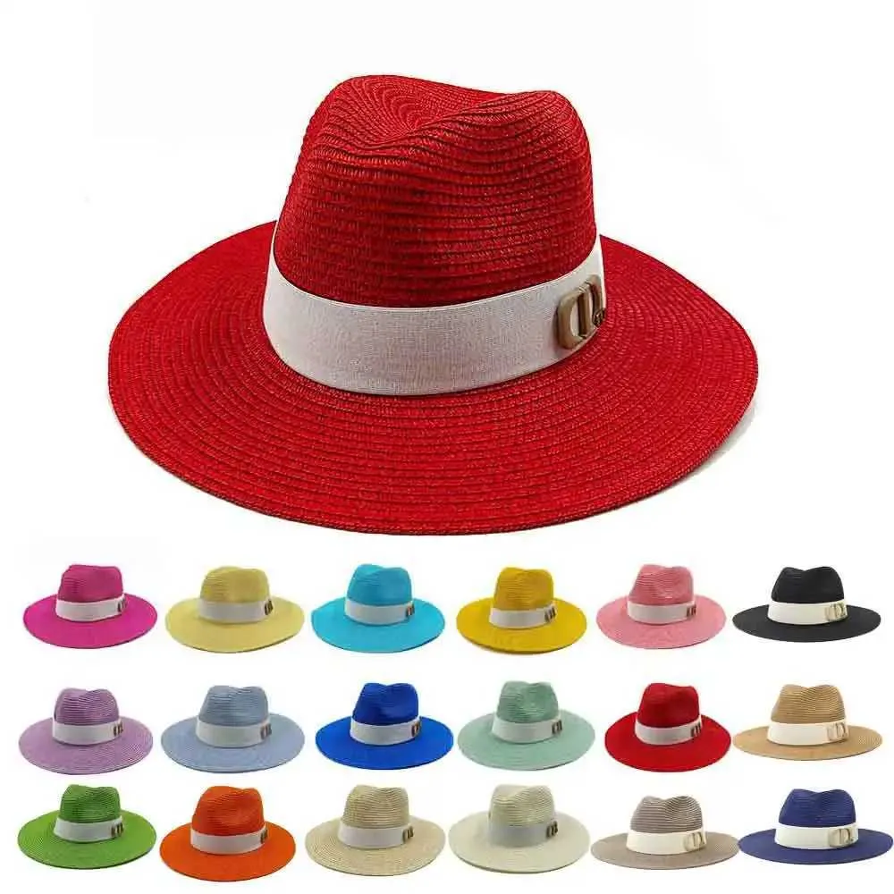 ワイドブリム帽子バケツ帽子パナマジャズc夏の帽子女性男性新しいカラフルなサンハットアウトドアサンサンプロテクションビーチハットユニセックスSTRハット2022 J240425