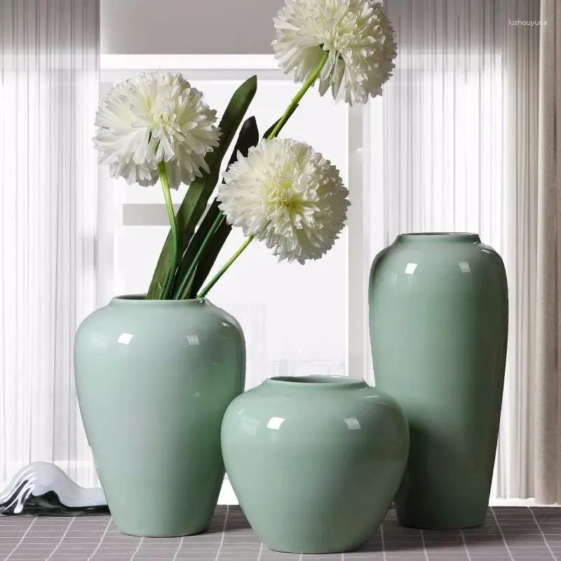 Vases Modern Minimalist Jingdezhen Ceramic Vase Ornament Dining Table TV Cabinet Living Room Flower Arrangement Decoration