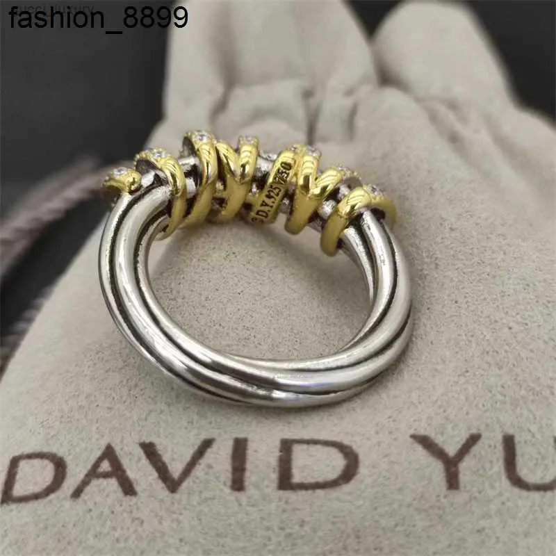 Twisted DY Vintage band designer wedding Rings for women men gift Diamonds 925 Sterling Silver fashion 14k Gold Plating Engagement luxury dy ring jewelry